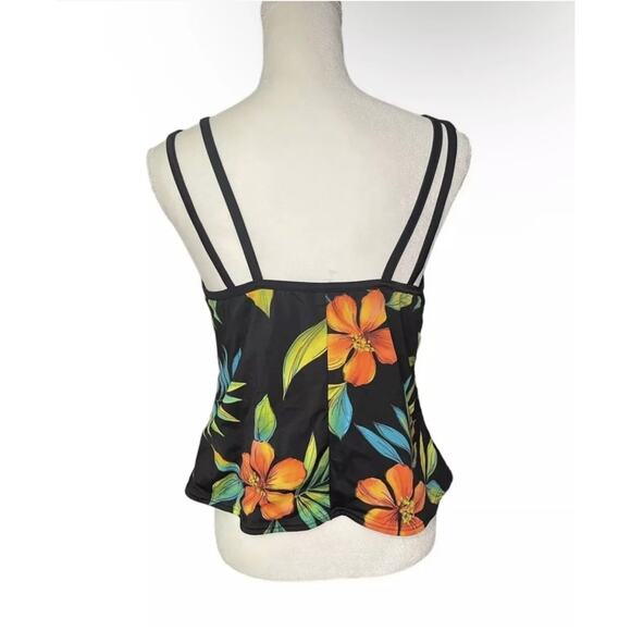 Miraclesuit Malibu Tankini Swim Top Tropical Tagged Size 16W Fits Medium Large - Picture 3 of 12